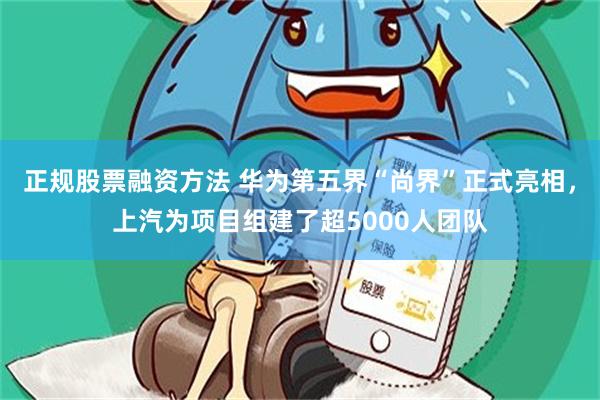 正规股票融资方法 华为第五界“尚界”正式亮相，上汽为项目组建了超5000人团队