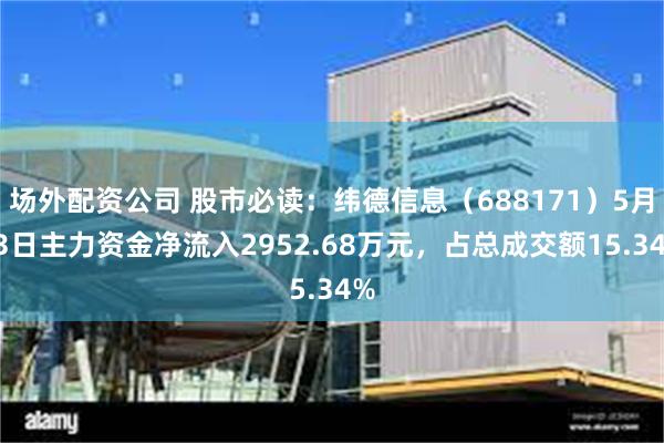 场外配资公司 股市必读：纬德信息（688171）5月13日主力资金净流入2952.68万元，占总成交额15.34%