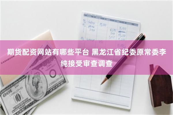 期货配资网站有哪些平台 黑龙江省纪委原常委李纯接受审查调查