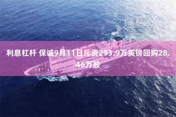 利息杠杆 保诚9月11日斥资293.9万英镑回购28.46万股
